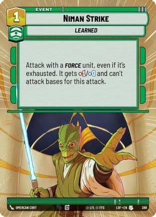 Niman Strike (Hyperspace) — Legends of the Force Star Wars: Unlimited card by Omercan Cirit