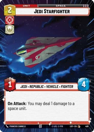 Jedi Starfighter (Hyperspace) — Legends of the Force Star Wars: Unlimited card by Francois Cannels
