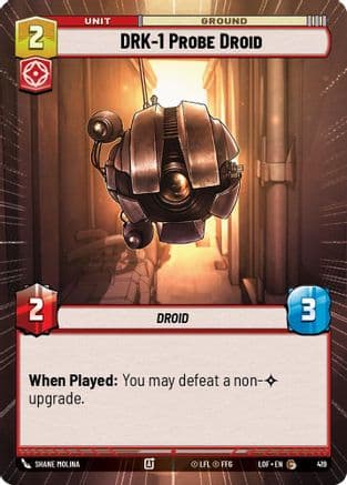 DRK-1 Probe Droid (Hyperspace) — Legends of the Force Star Wars: Unlimited card by Shane Molina