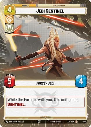 Jedi Sentinel (Hyperspace) — Legends of the Force Star Wars: Unlimited card by Benjamin Paulus