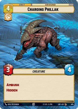 Charging Phillak (Hyperspace) — Legends of the Force Star Wars: Unlimited card by Kyle Petchock
