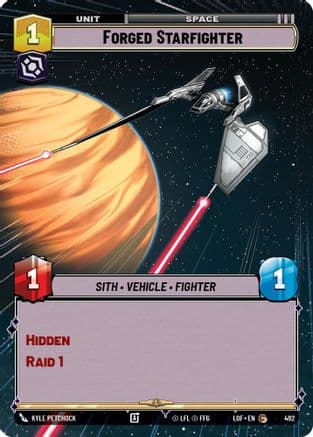 Forged Starfighter (Hyperspace) — Legends of the Force Star Wars: Unlimited card by Kyle Petchock