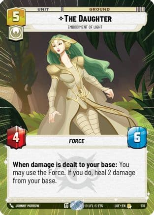 The Daughter - Embodiment of Light (Hyperspace) — Legends of the Force Star Wars: Unlimited card by Johnny Campbell