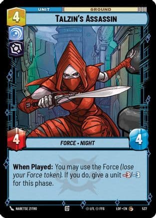 Talzin's Assassin (Foil) — Legends of the Force Star Wars: Unlimited card by Nabetse Zitro