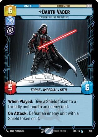 Darth Vader - Twilight of the Apprentice (Foil) — Legends of the Force Star Wars: Unlimited card by Kyle Ritter