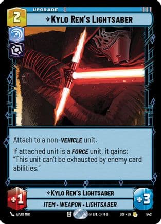 Kylo Ren's Lightsaber (Foil) — Legends of the Force Star Wars: Unlimited card by Amad Mir