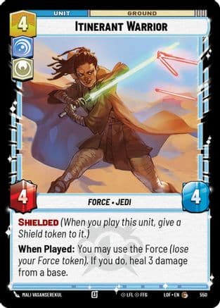 Itinerant Warrior (Foil) — Legends of the Force Star Wars: Unlimited card by Mali Vasanserekul