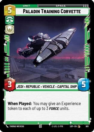 Paladin Training Corvette (Foil) — Legends of the Force Star Wars: Unlimited card by Thomas Wievegg