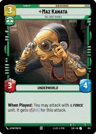 Maz Kanata - The Light Guides (Foil) — Legends of the Force Star Wars: Unlimited card by Aitor Prieto