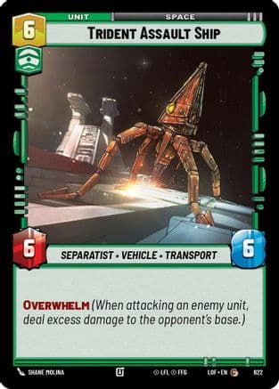 Trident Assault Ship (Foil) — Legends of the Force Star Wars: Unlimited card by Shane Molina