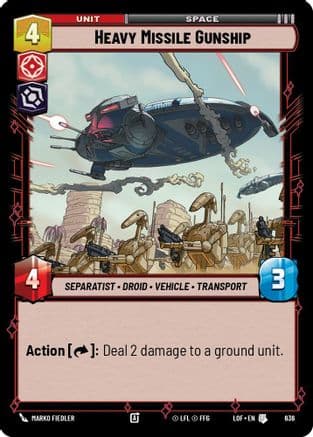 Heavy Missile Gunship (Foil) — Legends of the Force Star Wars: Unlimited card by Marko Fiedler