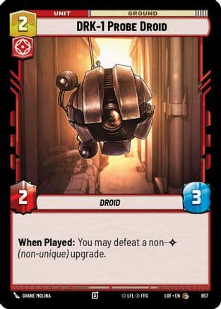 DRK-1 Probe Droid (Foil) — Legends of the Force Star Wars: Unlimited card by Shane Molina