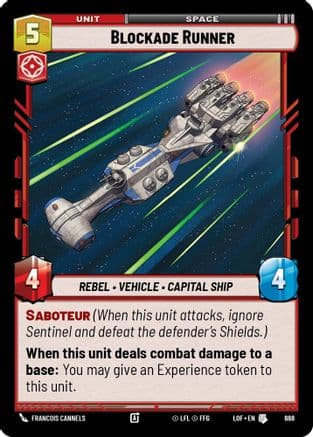 Blockade Runner (Foil) — Legends of the Force Star Wars: Unlimited card by Francois Cannels