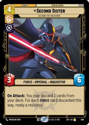 Second Sister - Seeking the Holocron (Foil) — Legends of the Force Star Wars: Unlimited card by Omercan Cirit
