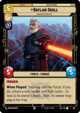 Baylan Skoll - Enigmatic Master (Foil) — Legends of the Force Star Wars: Unlimited card by David Nakayama