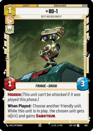BD-1 - Beep Boo Boo Bweep (Foil) — Legends of the Force Star Wars: Unlimited card by Kyle Ritter