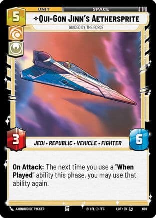 Qui-Gon Jinn's Aethersprite - Guided by the Force (Foil) — Legends of the Force