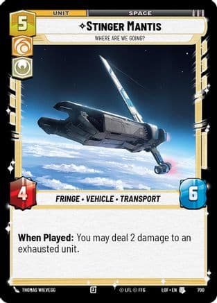 Stinger Mantis - Where Are We Going? (Foil) — Legends of the Force Star Wars: Unlimited card by Thomas Wievegg
