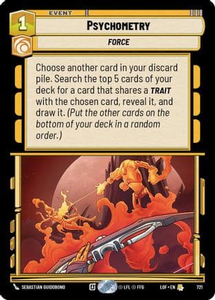 Psychometry (Foil) — Legends of the Force Star Wars: Unlimited card by Sebastián Guidobono