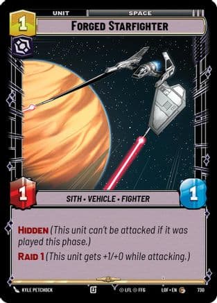 Forged Starfighter (Foil) — Legends of the Force Star Wars: Unlimited card by Kyle Petchock