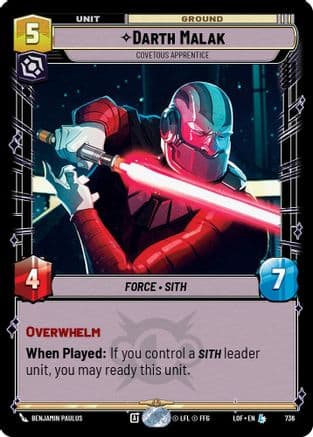 Darth Malak - Covetous Apprentice (Foil) — Legends of the Force