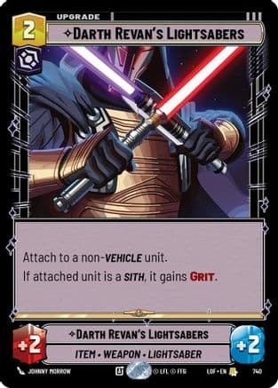 Darth Revan's Lightsabers (Foil) — Legends of the Force Star Wars: Unlimited card by Johnny Campbell