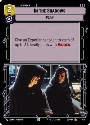 In the Shadows (Foil) — Legends of the Force Star Wars: Unlimited card by Johnny Morrow