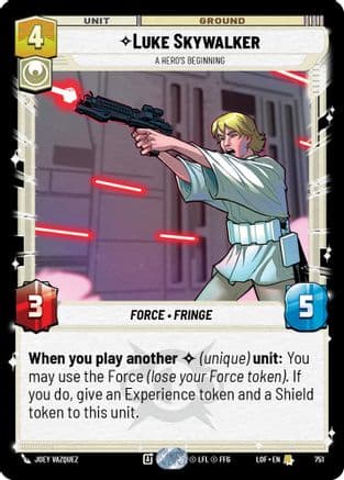 Luke Skywalker - A Hero's Beginning (Foil) — Legends of the Force Star Wars: Unlimited card by Joey Vazquez