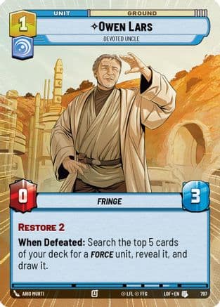 Owen Lars - Devoted Uncle (Hyperspace Foil) — Legends of the Force