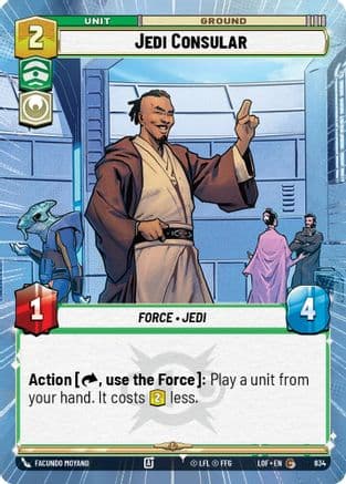 Jedi Consular (Hyperspace Foil) — Legends of the Force Star Wars: Unlimited card by Facundo Moyano