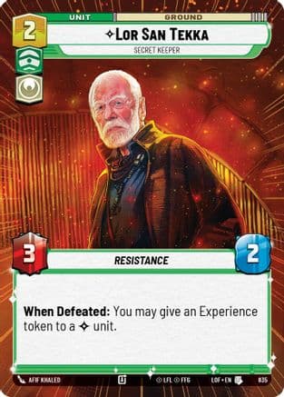 Lor San Tekka - Secret Keeper (Hyperspace Foil) — Legends of the Force
