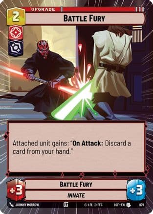 Battle Fury (Hyperspace Foil) — Legends of the Force Star Wars: Unlimited card by Johnny Campbell