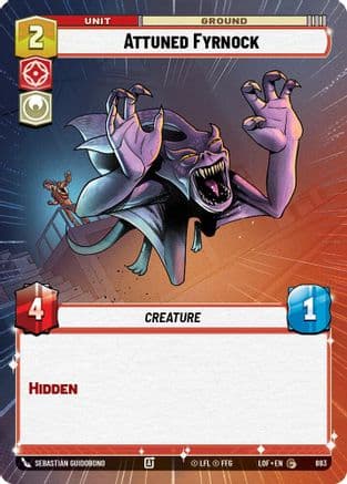 Attuned Fyrnock (Hyperspace Foil) — Legends of the Force Star Wars: Unlimited card by Sebastián Guidobono