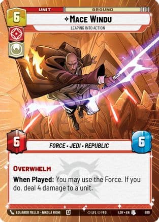 Mace Windu - Leaping into Action (Hyperspace Foil) — Legends of the Force