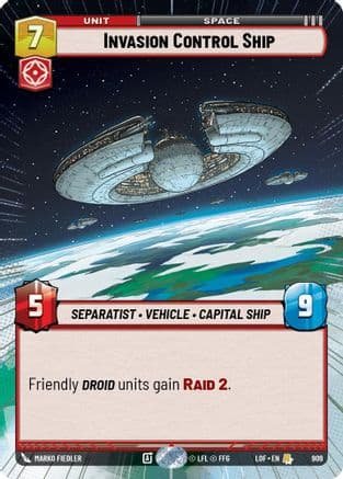 Invasion Control Ship (Hyperspace Foil) — Legends of the Force Star Wars: Unlimited card by Darren Tan