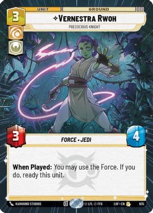 Vernestra Rwoh - Precocious Knight (Hyperspace Foil) — Legends of the Force