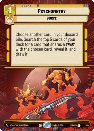 Psychometry (Hyperspace Foil) — Legends of the Force Star Wars: Unlimited card by Sebastián Guidobono