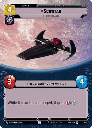 Scimitar - Sith Infiltrator (Hyperspace Foil) — Legends of the Force