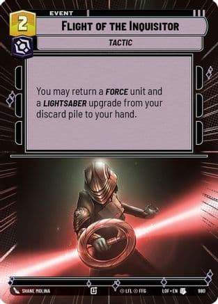 Flight of the Inquisitor (Hyperspace Foil) — Legends of the Force Star Wars: Unlimited card by Shane Molina