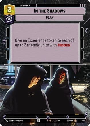 In the Shadows (Hyperspace Foil) — Legends of the Force Star Wars: Unlimited card by Johnny Morrow