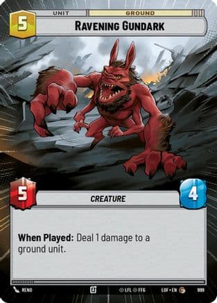 Ravening Gundark (Hyperspace Foil) — Legends of the Force Star Wars: Unlimited card by Reno