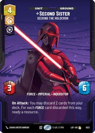 Second Sister - Seeking the Holocron (Prestige) — Legends of the Force Star Wars: Unlimited card by Omercan Cirit