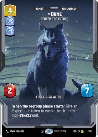 Dume - Redeem the Future (Prestige) — Legends of the Force Star Wars: Unlimited card by Johnny Morrow