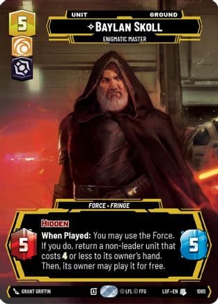 Baylan Skoll - Enigmatic Master (Prestige) — Legends of the Force Star Wars: Unlimited card by Grant Griffin