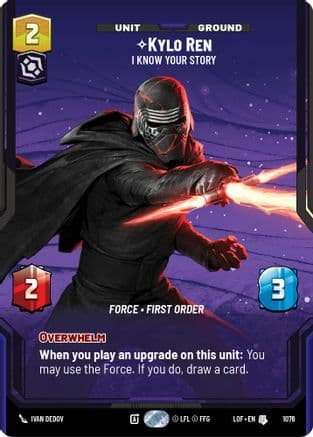 Kylo Ren - I Know Your Story (Prestige Foil) — Legends of the Force Star Wars: Unlimited card by Benjamin Paulus
