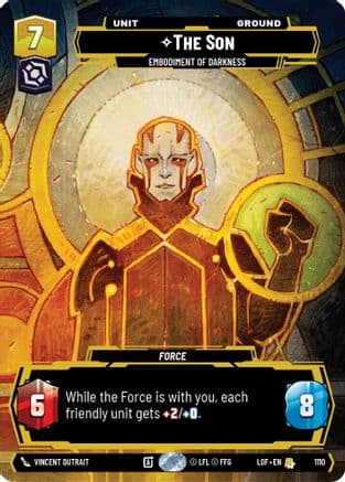 The Son - Embodiment of Darkness (Prestige Foil) — Legends of the Force Star Wars: Unlimited card by Johnny Morrow