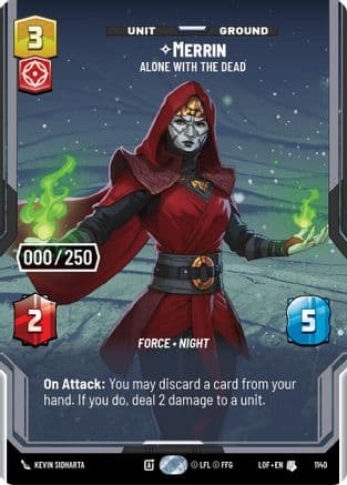 Merrin - Alone with the Dead (Serialized) — Legends of the Force Star Wars: Unlimited card by Sandra Chlewińska