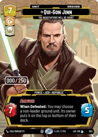 Qui-Gon Jinn - The Negotiations Will Be Short (Serialized) — Legends of the Force