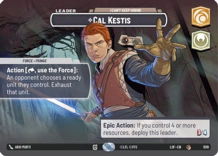 Cal Kestis - I Can't Keep Hiding (Showcase) — Legends of the Force Star Wars: Unlimited card by Ario Murti