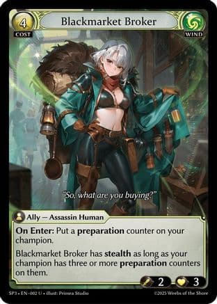 Blackmarket Broker — Supporter Pack 3 Grand Archive TCG card by Primea Studio